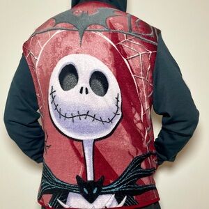 Reworked Upcycled Nightmare Before Christmas fleece Hoodie Jack Skellington